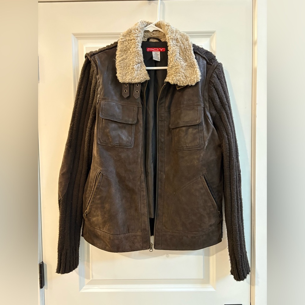 POV Men’s Dark Brown Bomber Jacket